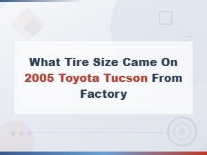 Hyundai Tucson Factory Tire Size Specifications